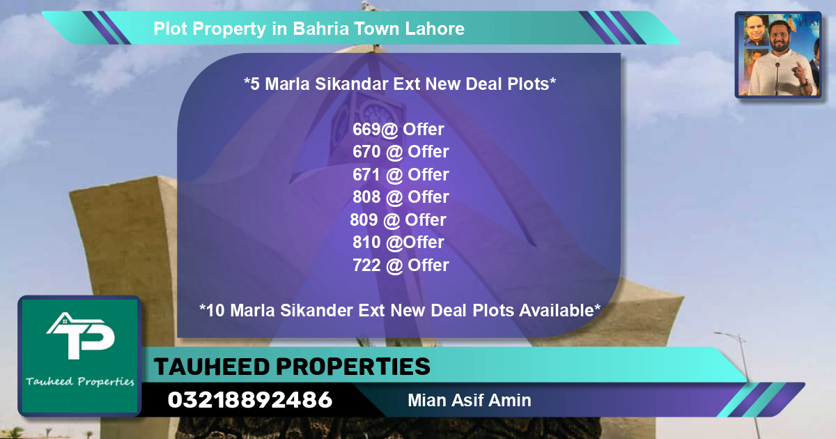 Residential Plot for Sale in Bahria Town, Lahore - (BP-63632)