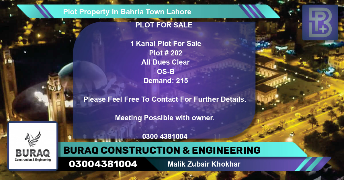 Residential Plot for Sale in Bahria Town, Lahore - (BP-63660)