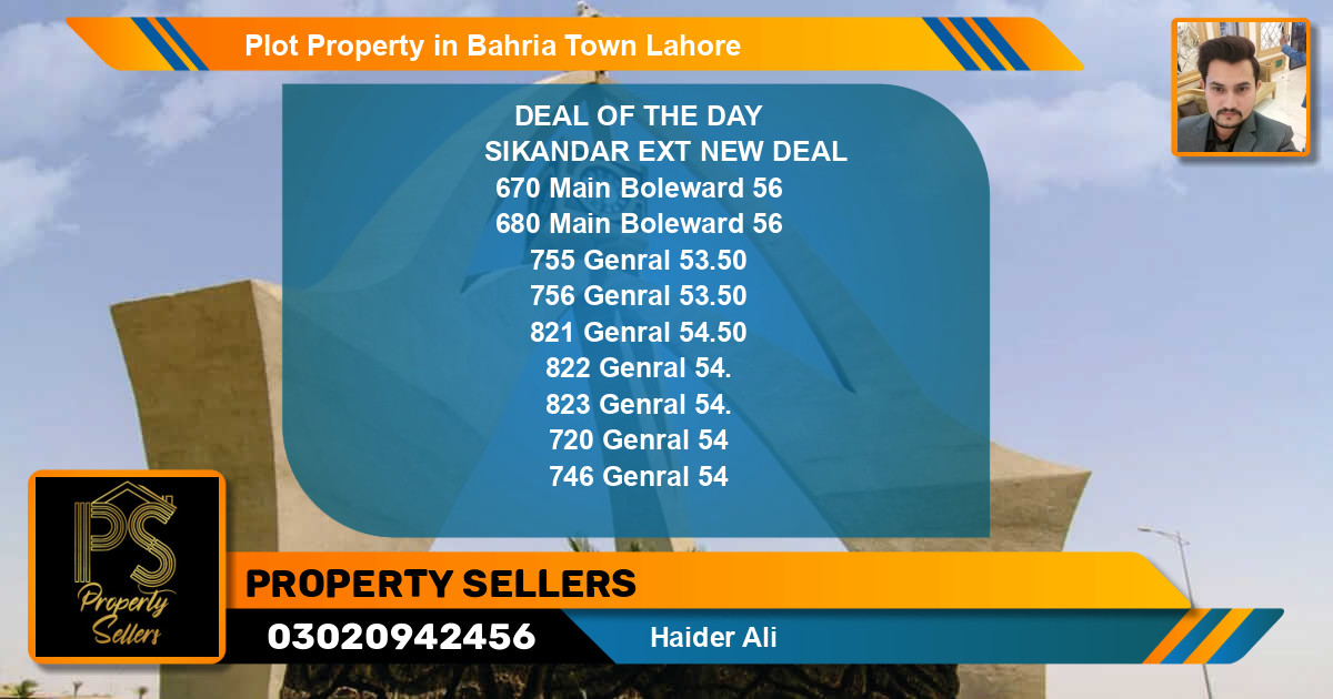 Residential Plot for Sale in Bahria Town, Lahore - (BP-63713)