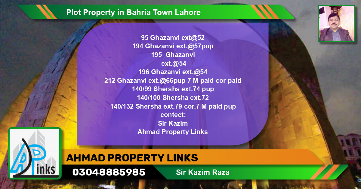 Residential Plot for Sale in Bahria Town, Lahore - (BP-63720)
