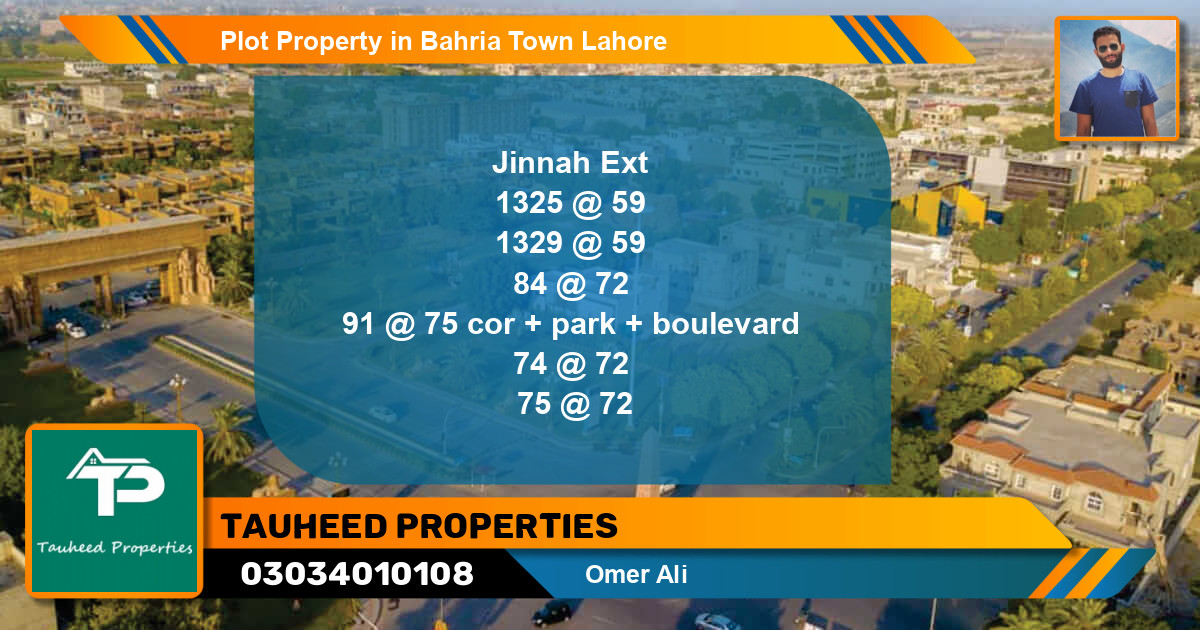 Residential Plot for Sale in Bahria Town, Lahore - (BP-63737)