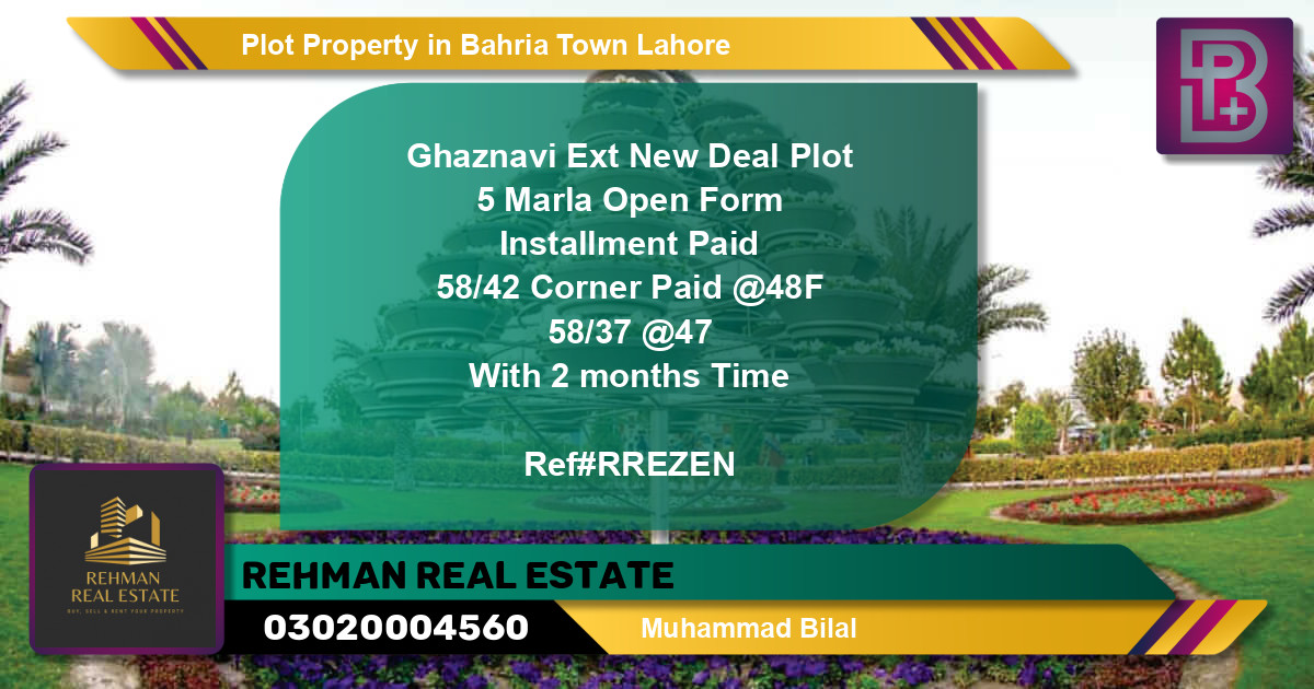 Residential Plot for Sale in Bahria Town, Lahore - (BP-63751)