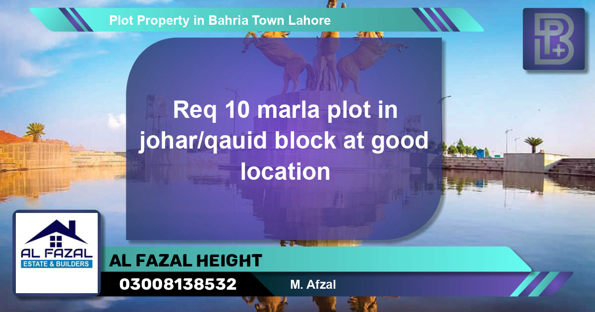Residential Plot for Sale in Bahria Town, Lahore - (BP-63773)