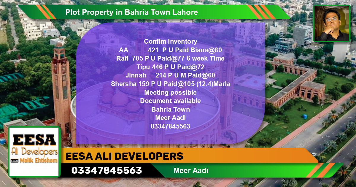 Residential Plot for Sale in Bahria Town, Lahore - (BP-63796)