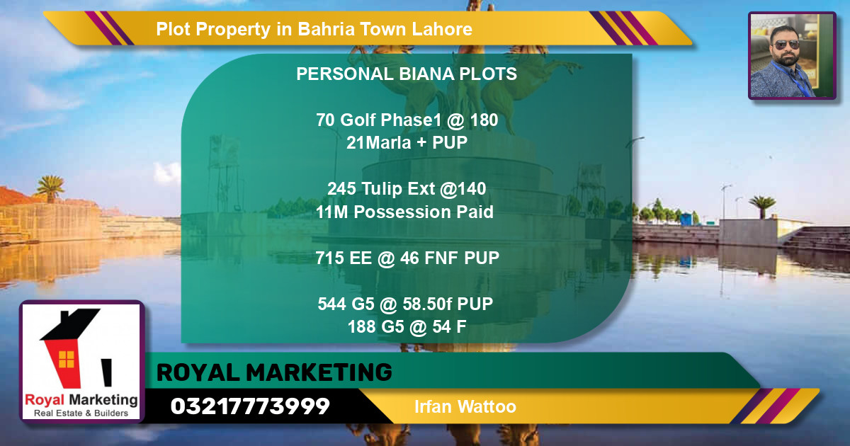 Residential Plot for Sale in Bahria Town, Lahore - (BP-63805)