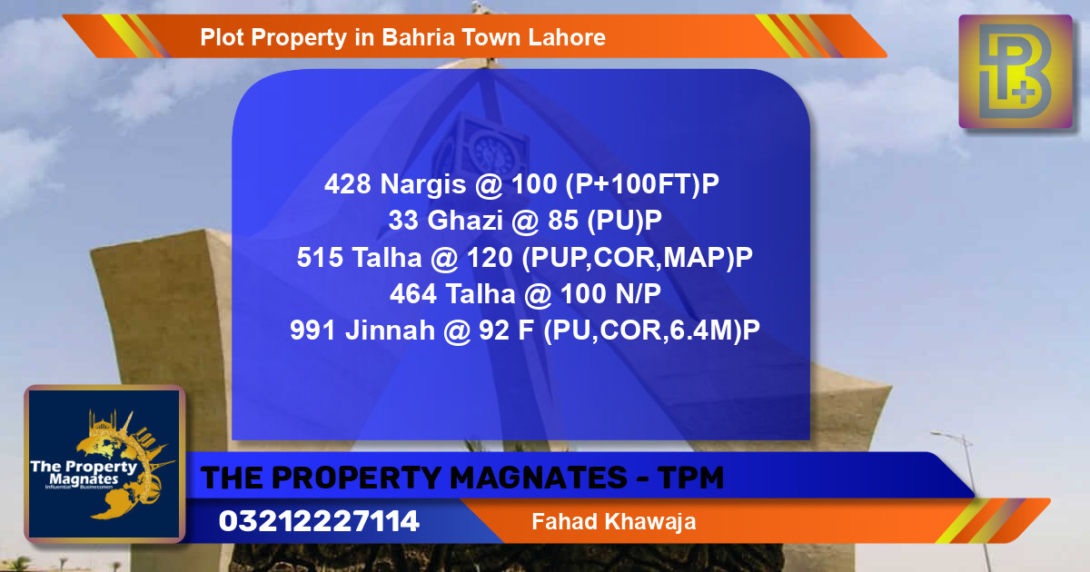 Residential Plot for Sale in Bahria Town, Lahore - (BP-63874)