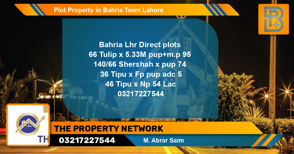 Residential Plot for Sale in Bahria Town, Lahore - (BP-63911)