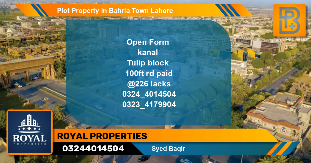 Residential Plot for Sale in Bahria Town, Lahore - (BP-63937)
