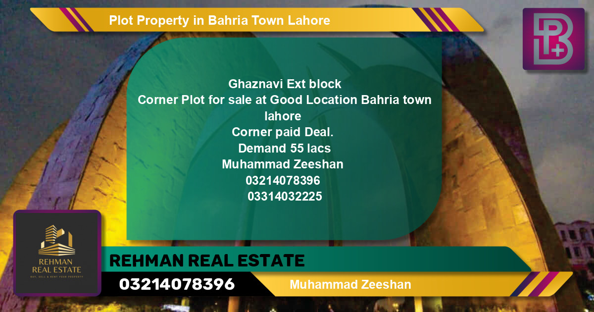 Residential Plot for Sale in Bahria Town, Lahore - (BP-63951)