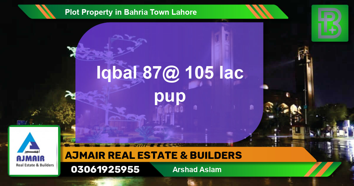 Residential Plot for Sale in Bahria Town, Lahore - (BP-63966)