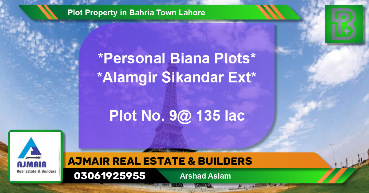 Residential Plot for Sale in Bahria Town, Lahore - (BP-63969)