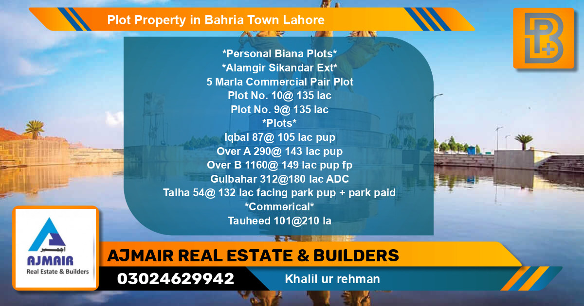 Commercial Plot for Sale in Bahria Town, Lahore - (BP-63977)