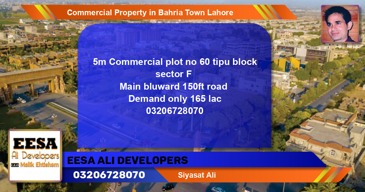 Commercial Property for Sale in Bahria Town, Lahore - (BP-63990)