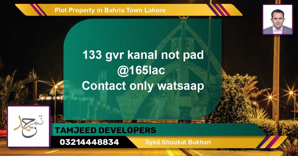 Residential Plot for Sale in Bahria Town, Lahore - (BP-64006)