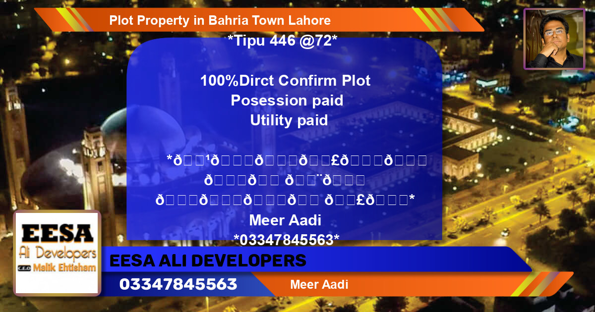 Residential Plot for Sale in Bahria Town, Lahore - (BP-64014)