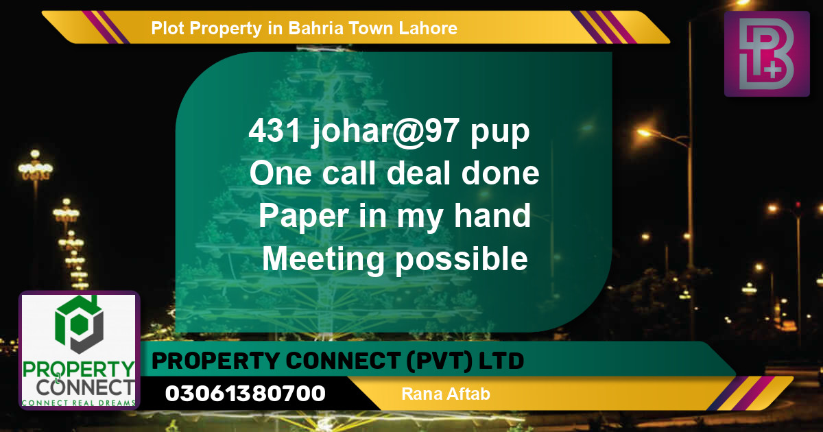 Residential Plot for Sale in Bahria Town, Lahore - (BP-64035)