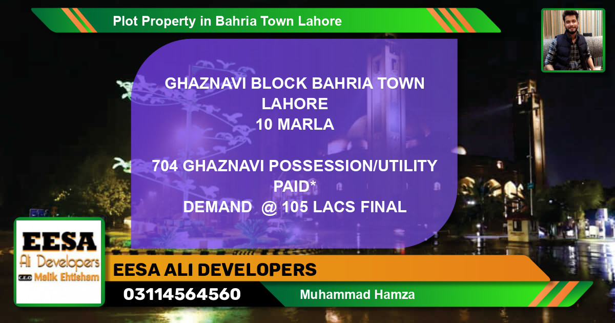 Residential Plot for Sale in Bahria Town, Lahore - (BP-64036)