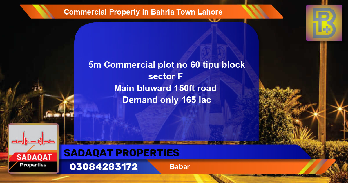 Commercial Property for Sale in Bahria Town, Lahore - (BP-64047)