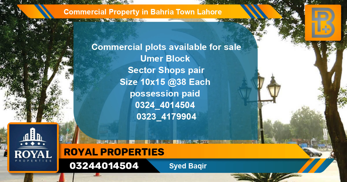 Commercial Property for Sale in Bahria Town, Lahore - (BP-64076)