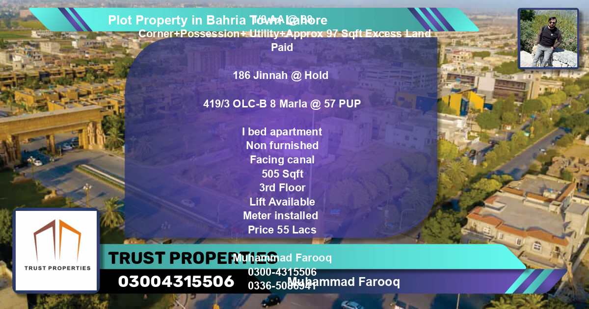 Residential Plot for Sale in Bahria Town, Lahore - (BP-64096)