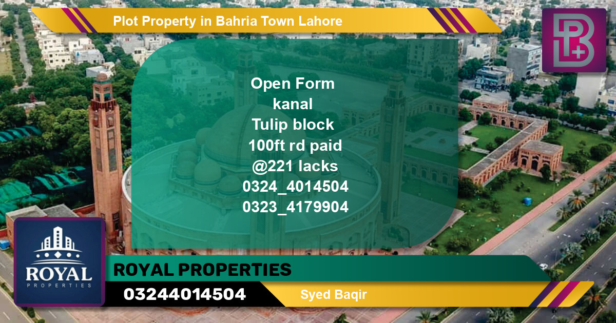 Residential Plot for Sale in Bahria Town, Lahore - (BP-64099)