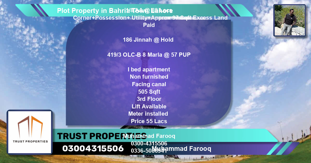 Residential Plot for Sale in Bahria Town, Lahore - (BP-64120)