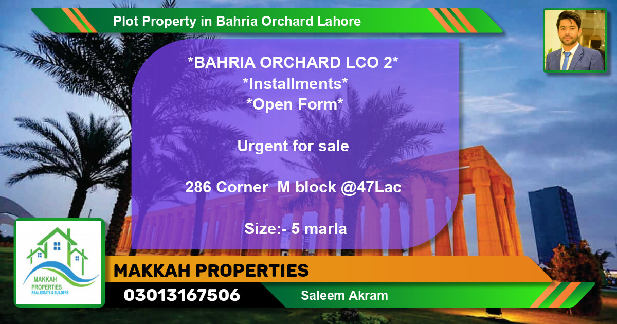 Residential Plot for Sale in Bahria Orchard, Lahore - (BP-64142)
