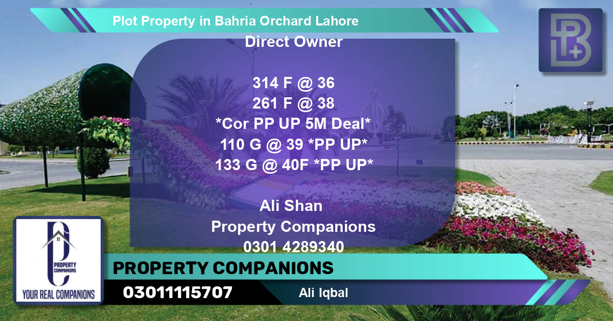 Residential Plot for Sale in Bahria Orchard, Lahore - (BP-64146)