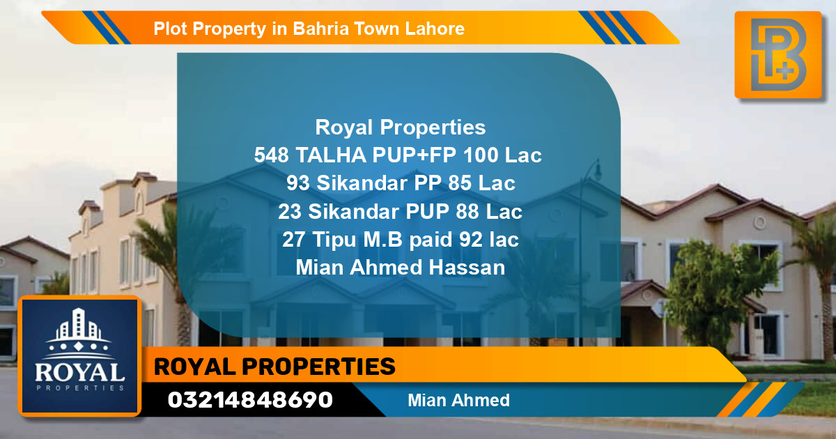 Residential Plot for Sale in Bahria Town, Lahore - (BP-64153)