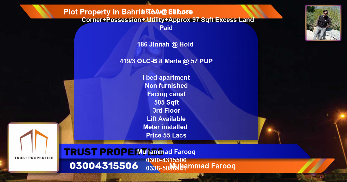 Residential Plot for Sale in Bahria Town, Lahore - (BP-64158)