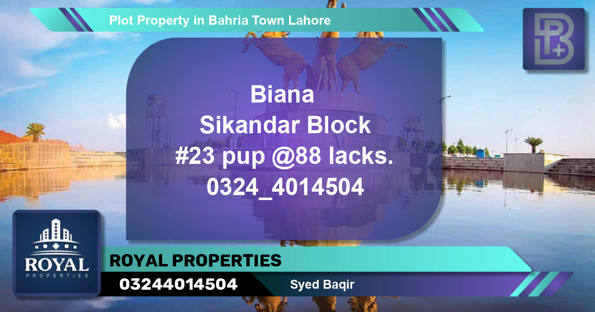Residential Plot for Sale in Bahria Town, Lahore - (BP-64166)