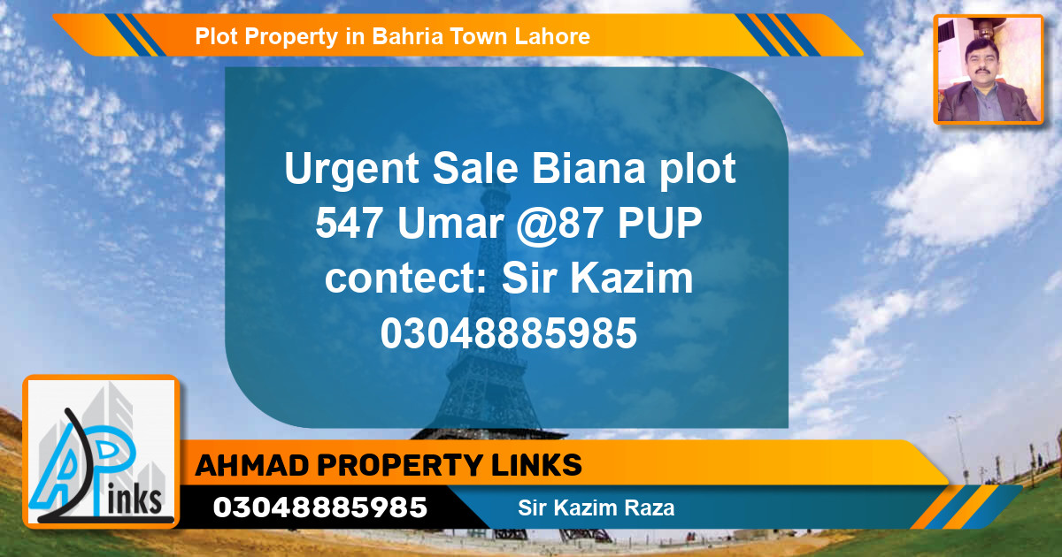 Residential Plot for Sale in Bahria Town, Lahore - (BP-64180)