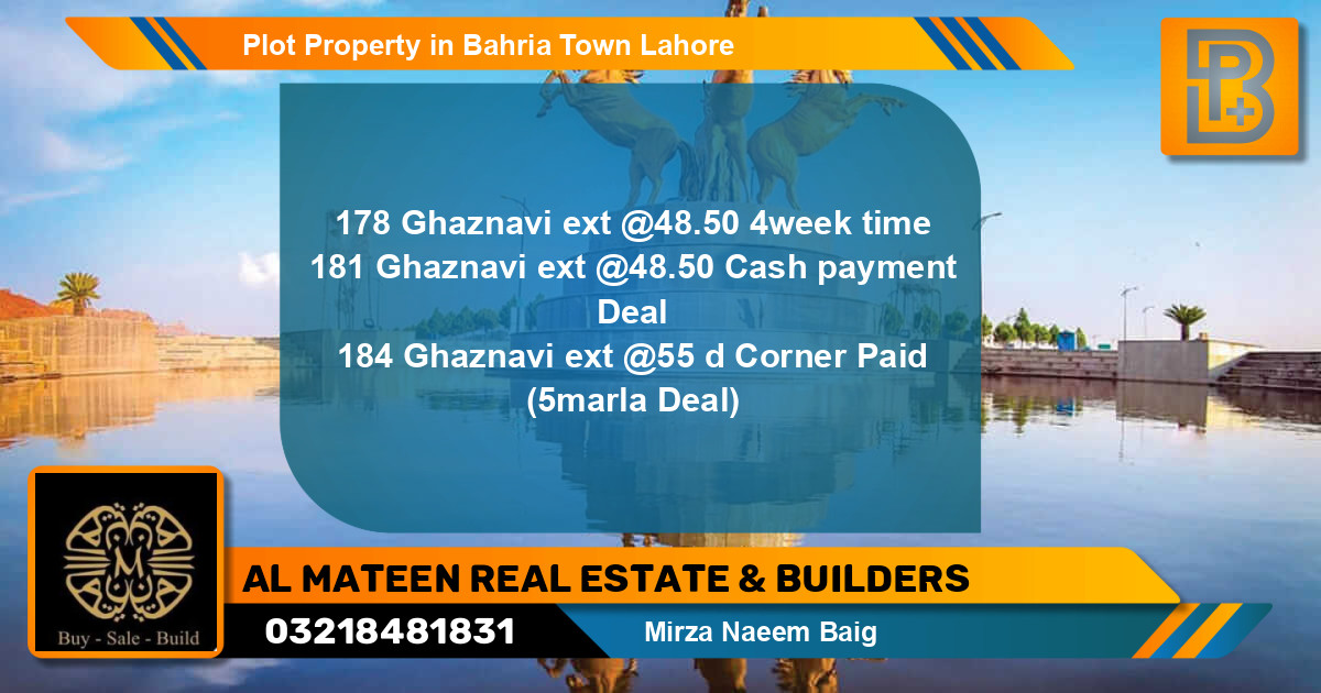 Residential Plot for Sale in Bahria Town, Lahore - (BP-64216)