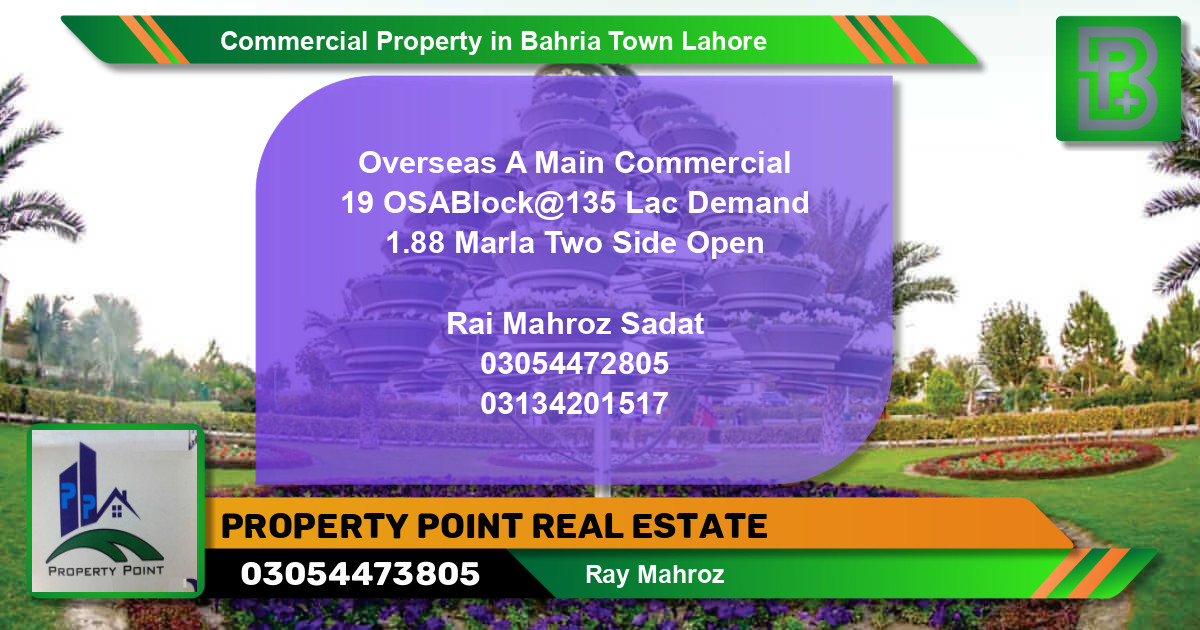 Commercial Property for Sale in Bahria Town, Lahore - (BP-64222)