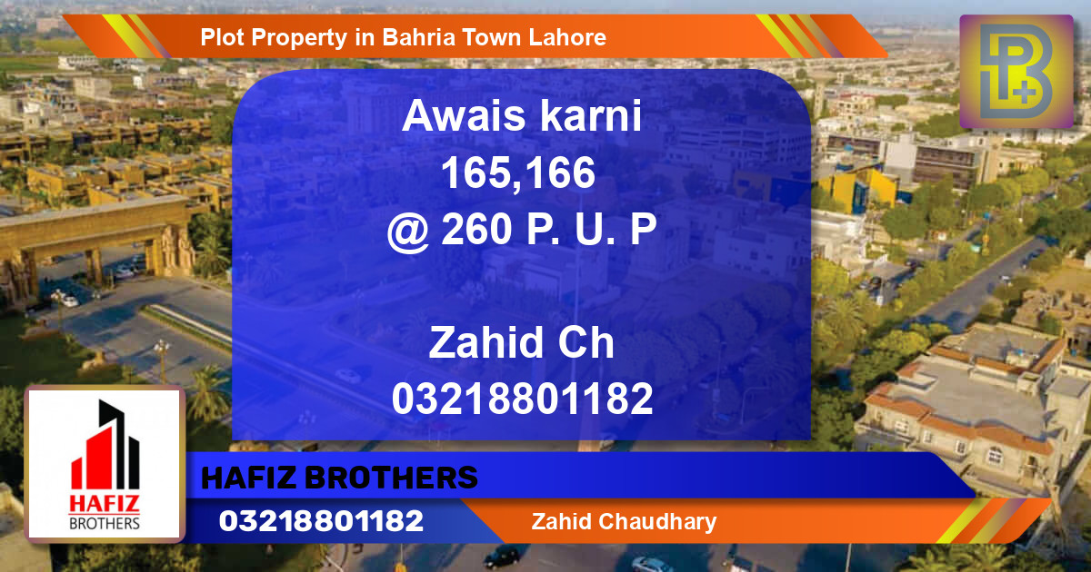 Residential Plot for Sale in Bahria Town, Lahore - (BP-64239)
