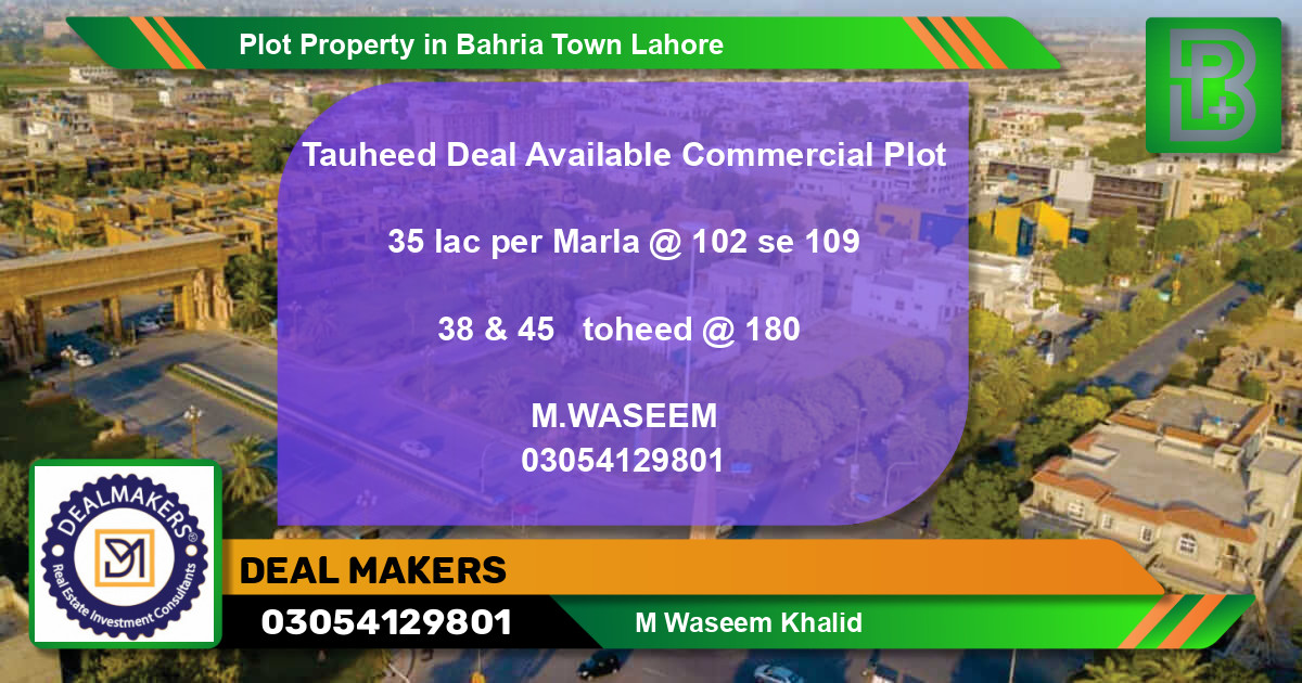Commercial Plot for Sale in Bahria Town, Lahore - (BP-64246)