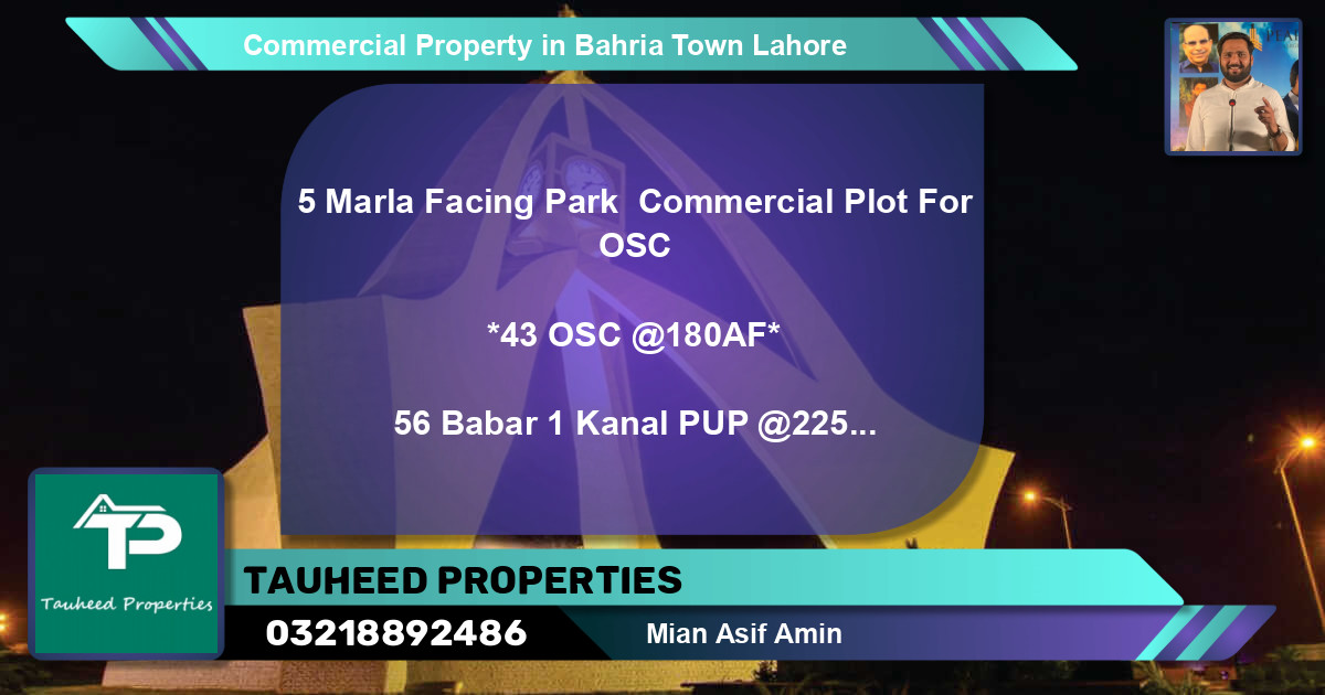 Commercial Property for Sale in Bahria Town, Lahore - (BP-64259)