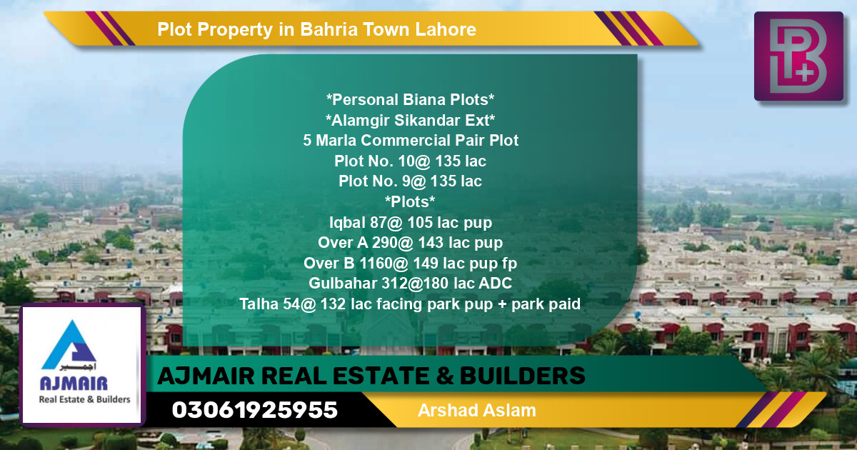 Commercial Plot for Sale in Bahria Town, Lahore - (BP-64261)