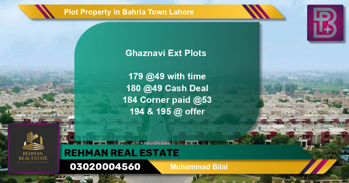 Residential Plot for Sale in Bahria Town, Lahore - (BP-64264)