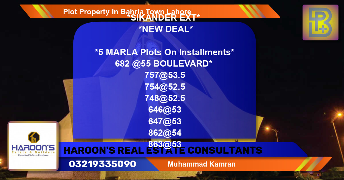 Residential Plot for Sale in Bahria Town, Lahore - (BP-64274)
