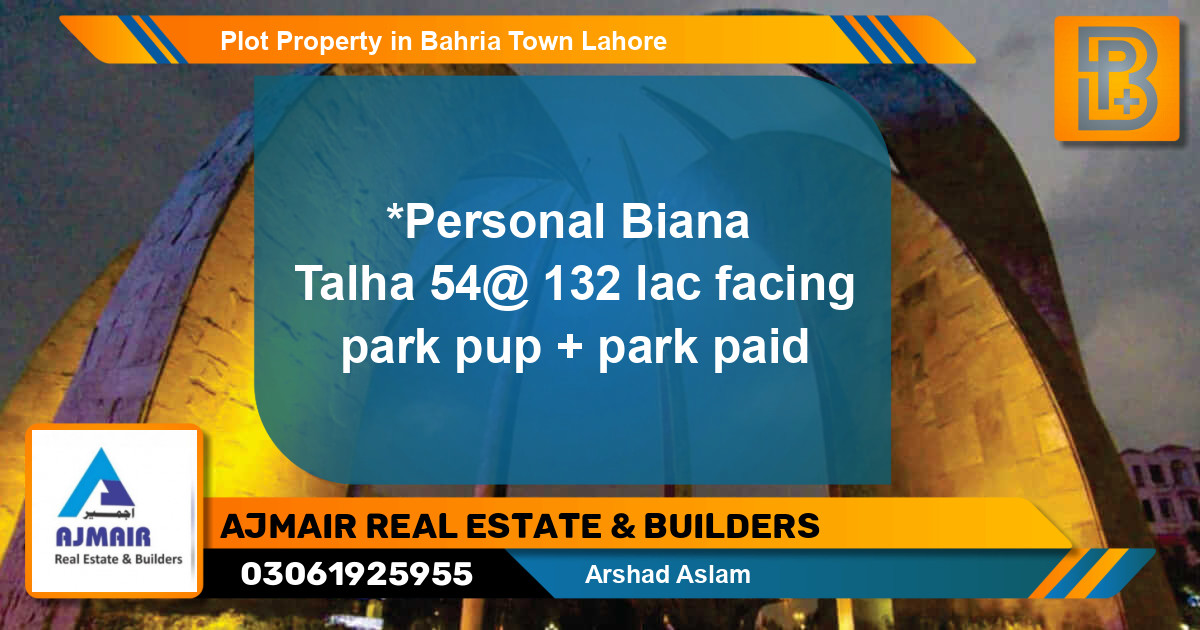 Residential Plot for Sale in Bahria Town, Lahore - (BP-64279)