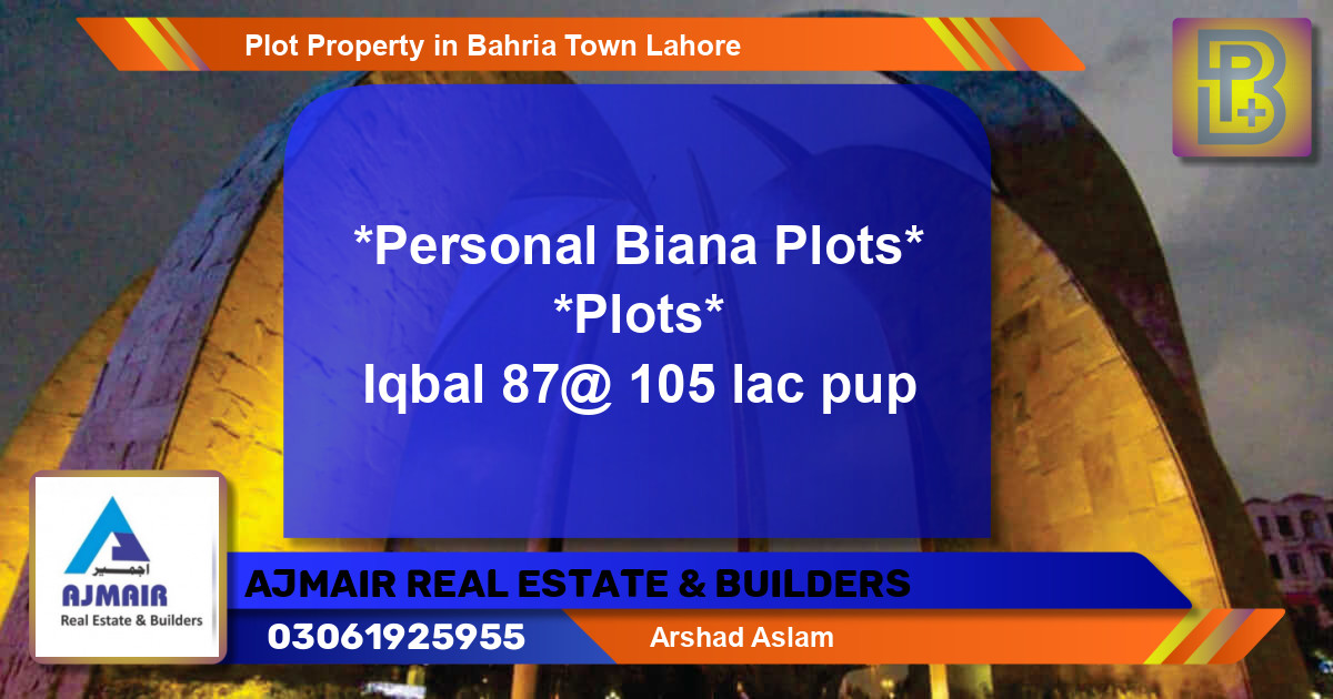 Residential Plot for Sale in Bahria Town, Lahore - (BP-64290)