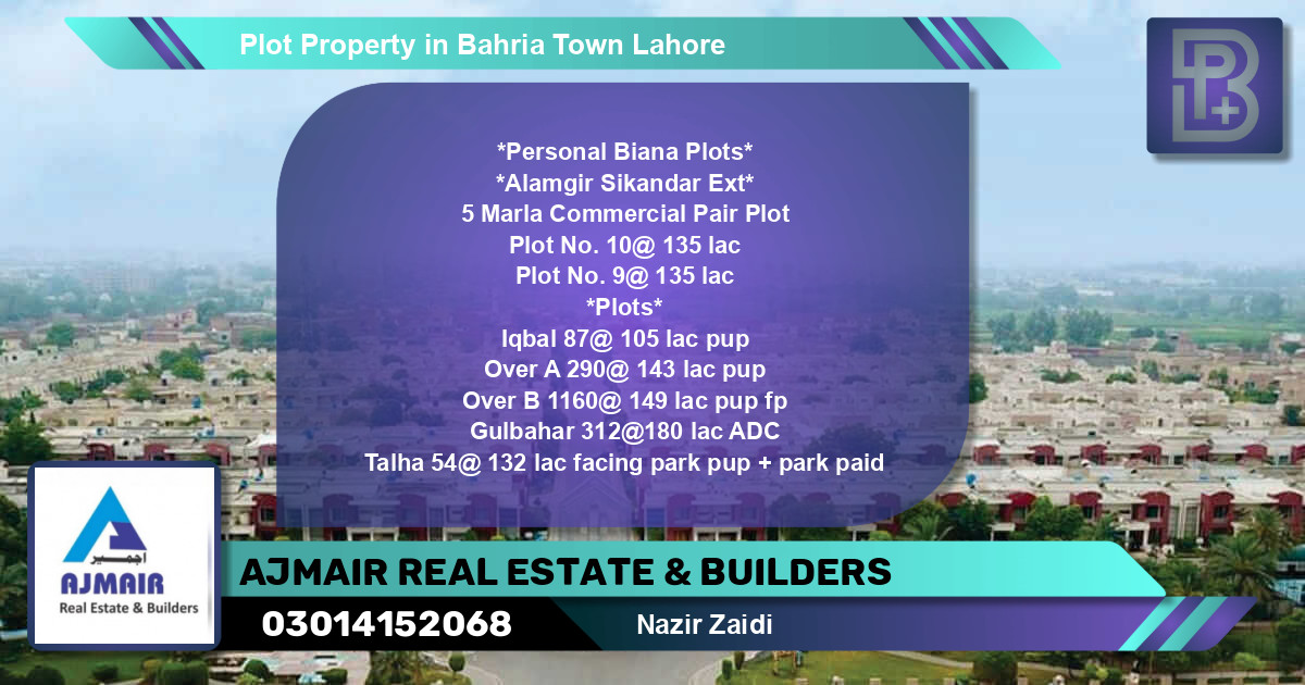 Commercial Plot for Sale in Bahria Town, Lahore - (BP-64323)