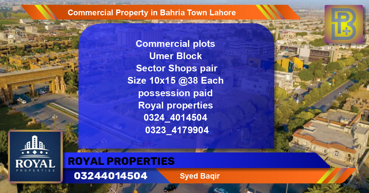 Commercial Property for Sale in Bahria Town, Lahore - (BP-64333)
