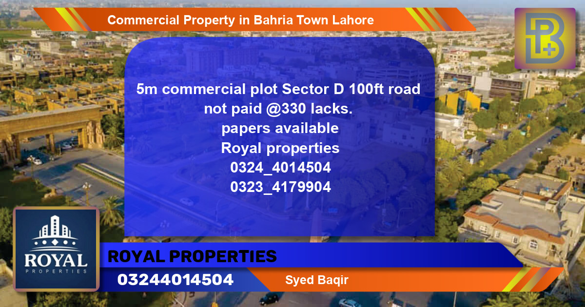 Commercial Property for Sale in Bahria Town, Lahore - (BP-64334)