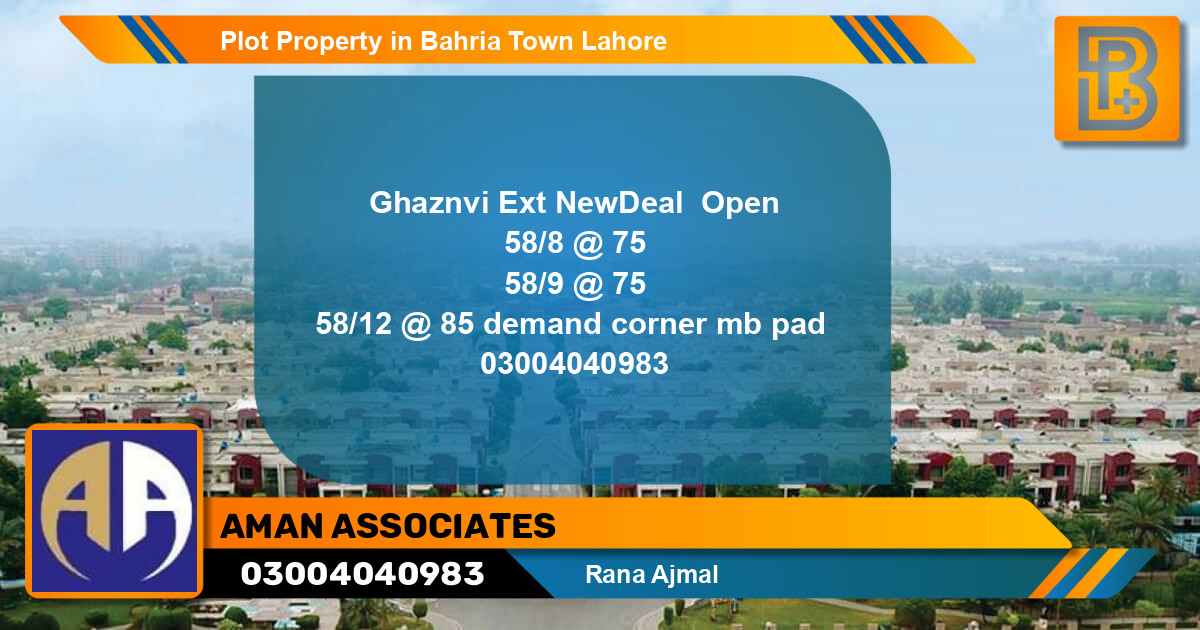 Residential Plot for Sale in Bahria Town, Lahore - (BP-64345)