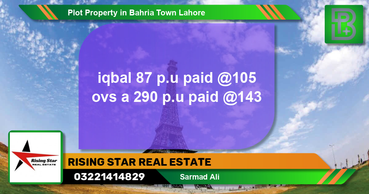 Residential Plot for Sale in Bahria Town, Lahore - (BP-64368)