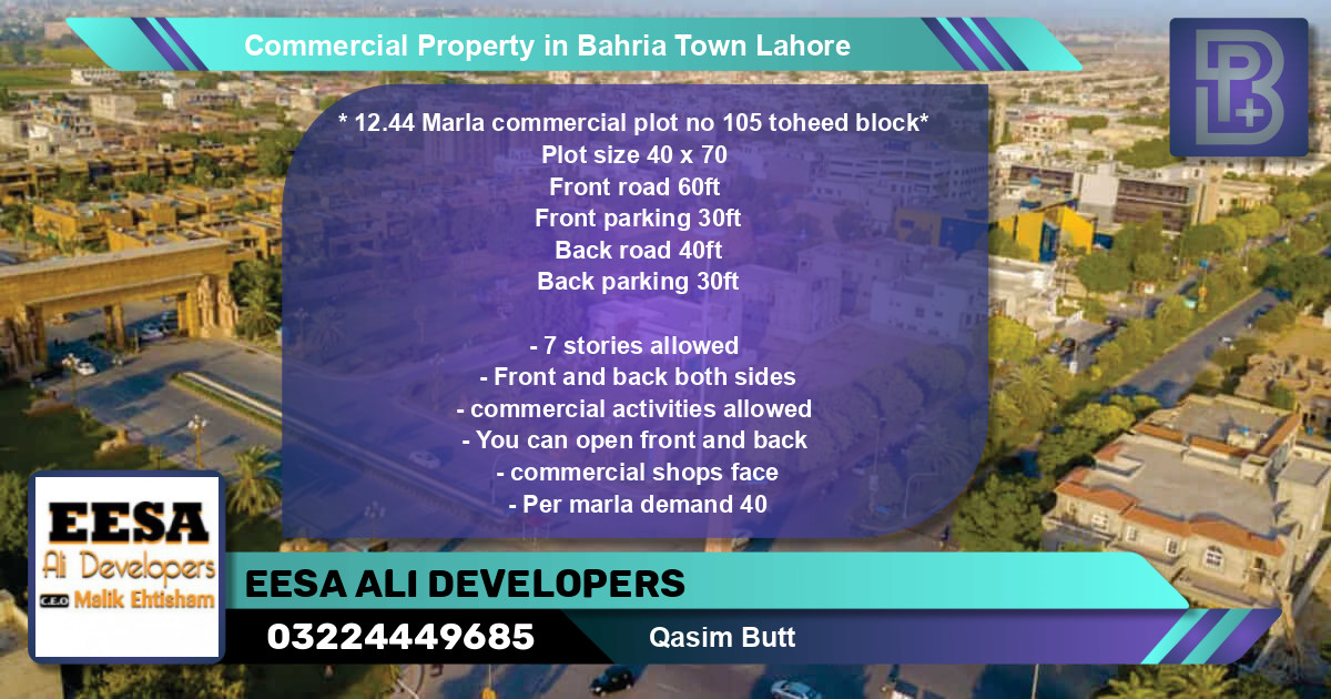 Commercial Property for Sale in Bahria Town, Lahore - (BP-64373)