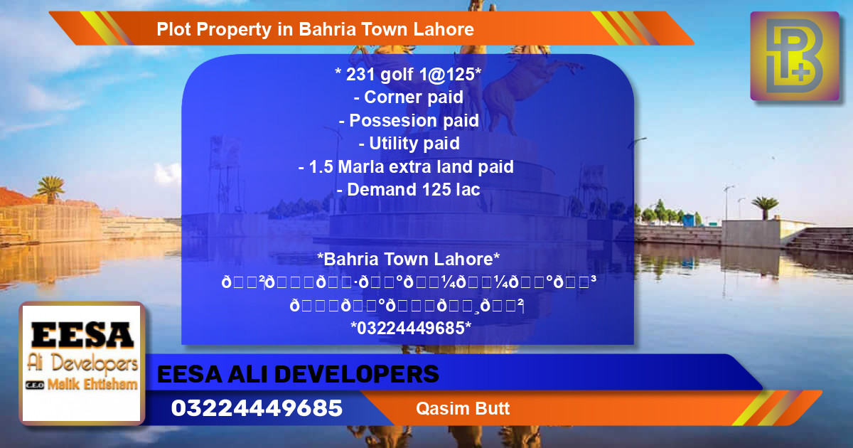 Residential Plot for Sale in Bahria Town, Lahore - (BP-64380)