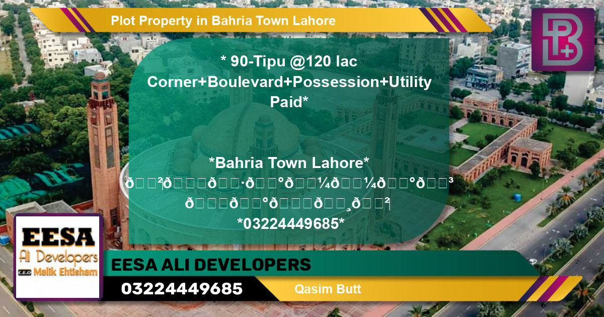Residential Plot for Sale in Bahria Town, Lahore - (BP-64381)